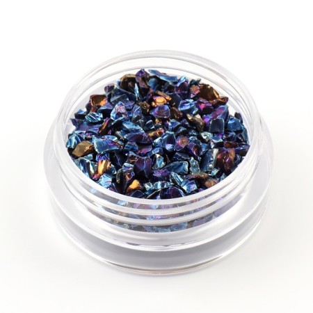 Decorative elements for the decor "stone", voluminous, blue color/holography-3