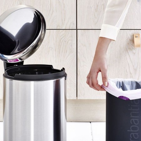 Brabantia Newcon bucket, plastic inner bucket, with a pedal, steel color, 12 l-5