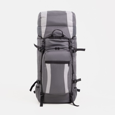 Tourist backpack, TAIF, 70 liters, cord department, outer pocket, 2 side nets, gray -gray color