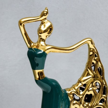 Souvenir Ceramics "Dance Carmen" dark green with gold 31x17 cm-6