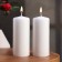 Candle cylinder, 5x11.5 cm, set 2 pcs, white
