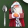 Spoon souvenir on a postcard "Happy New Year!", 3 x 14 cm