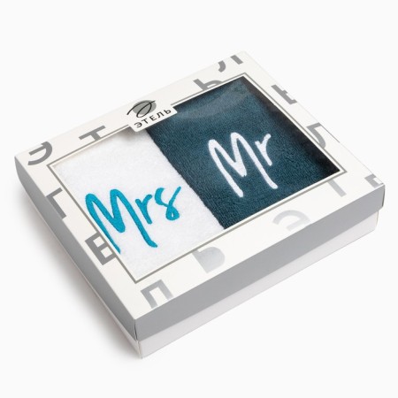 Набор полотенец "Mr&Mrs" 35х50 см-2 шт, 100% хлопок, 350 г/м2-6