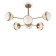 Suspended lamp 60W, 6he27, 40x79 cm, brass