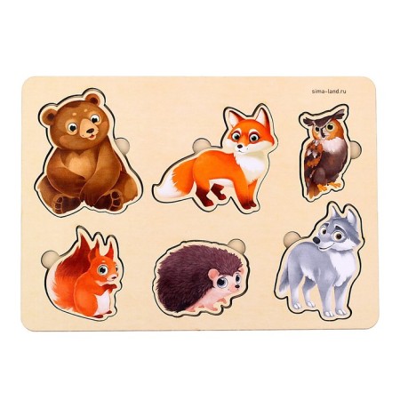 Вкладыш «Животные леса», 6 вкладышей-1