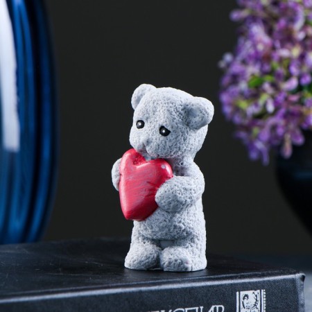 Figure soap "Bear with heart" Gray, 57g-3
