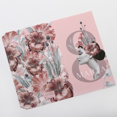 Wrapping for chocolate, confectionery packaging "Girl", March 8, 18.2 x 15.5 cm