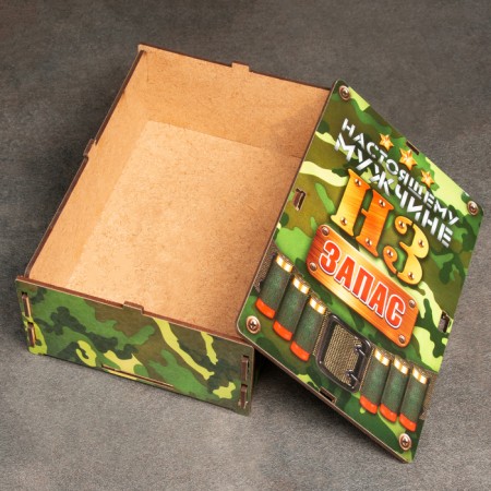 Self -Assembly box "Real man", green, 20 x 13.7 x 8 cm-2