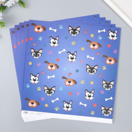 Scrapbooking paper "dogs" density 180 g 30.5x32 cm-1