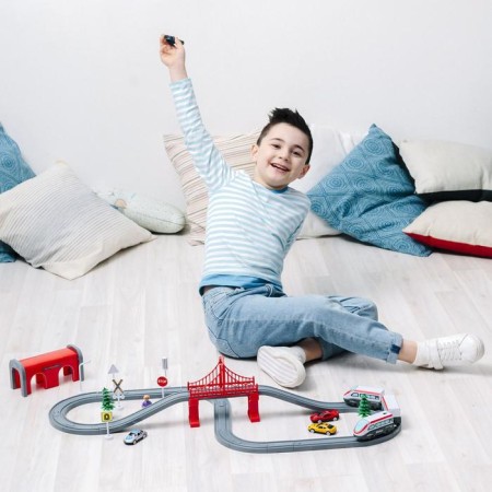 Railway for children "My City", 67 items, on batteries-8