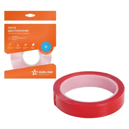 Bilateral adhesive tape, 20 mmx3 m, acrylic, transparent
