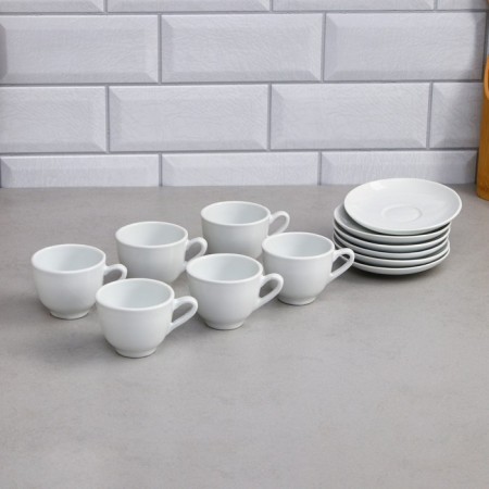 Lemon coffee set, 12 objects, 6 cups 100 ml, porcelain, Iran