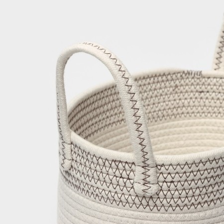Set of storage baskets, manual weaving, cotton, 2 pcs: 30 × 22 × 16 cm, 37 × 28 × 21 cm-4