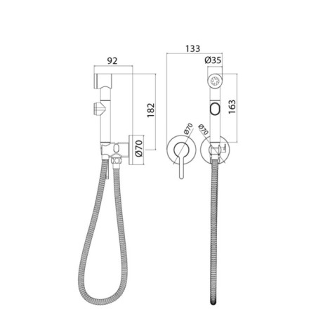 Mixer for IDDIS AXESES AXESESBR2I08, with a hygienic shower, built -in, chrome-3