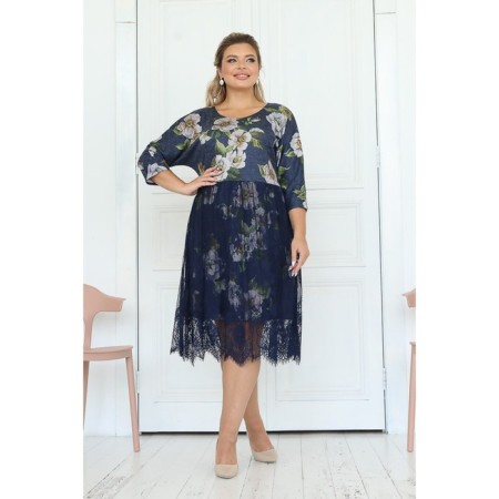 Women's dress, size 56, blue color-3