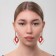 Earrings Assorted "Illusion", bright red color in gold