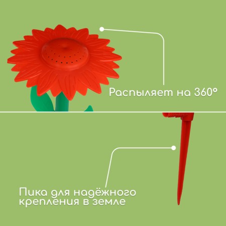 Distant sprayer, 29 cm, peak, fitting under the hose, plastic, mix color, “flower”, Greengo-2