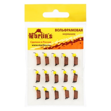 Mormyshka Wolfram Marlin’s Book, 3 mm, 1.5 g, black + cheese cube, 15 pcs.-1