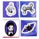 Antistress "Skull", with stickers, MIX color