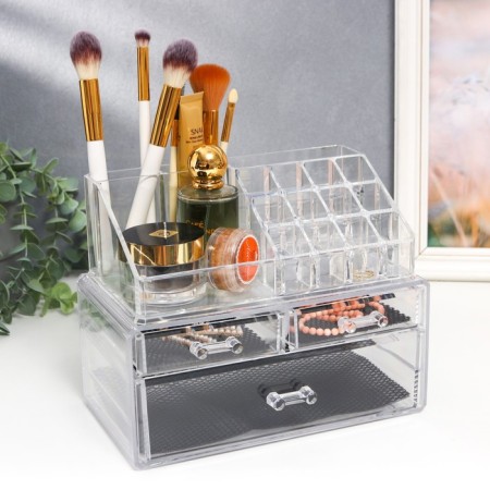 Organizer Casket Plastic 3 Transparent Boxes 19x14.5x24 cm-7