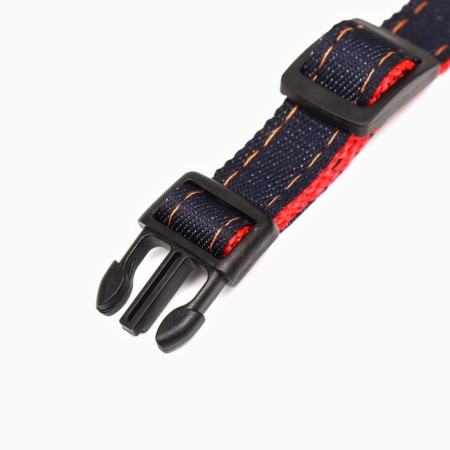 Collar "jeans", red lining, 24-34 x 1.5 cm-4