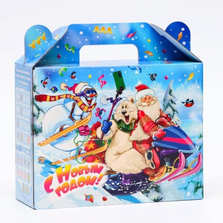 Gift box New Year's three comrades 23 x 8.5 x 23 cm-1
