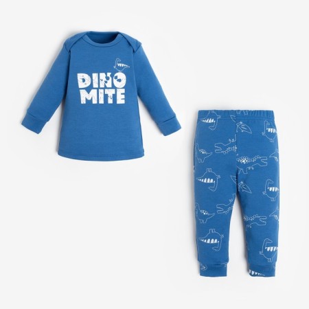 Set: jumper and pants crumb I am "Dino", height 68-74 cm, blue color blue