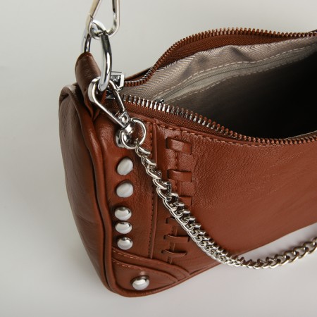 Cross-Bodi Bag on a zipper, brown color-4
