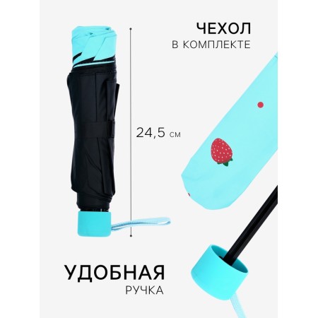 Umbrella fur R49/55 8SP 4sl eonge in/u berry berry round handle c/cut blue package-1