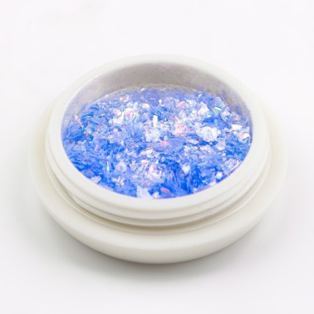 Opal powder for decor, in a jar, blue color-3