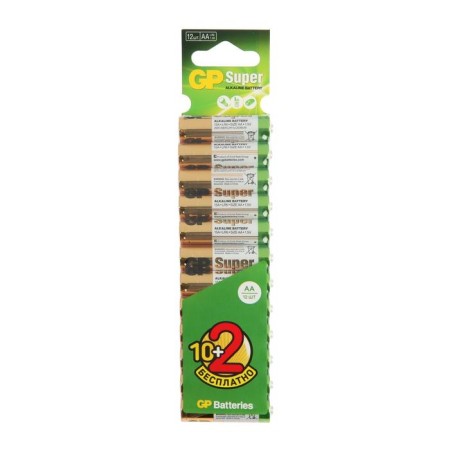 Battery Alkalin GP Super, AA, LR6-12BL, 1.5V, blister, 10+2 pcs.