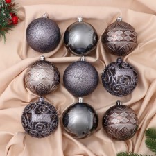 Set of balls plastic D-8 cm, 9 pcs 