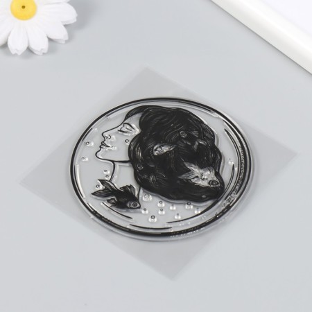 Stamp for creativity Silicon "Girl in the sea bubble" 10x10 cm-1