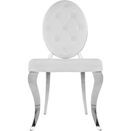 Stool on a metal frame ODDA Metal/Eco -leather, chrome/white 50.5x65x91 cm-6