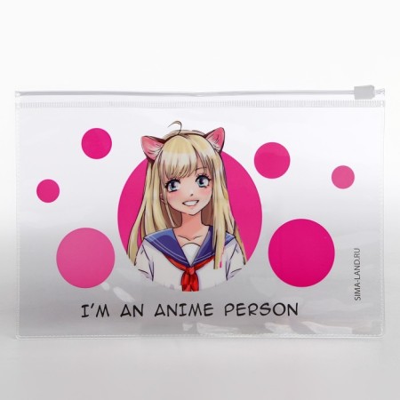 Cosmetic bag from the transparent PVC "anime" with a zip-sk.-1
