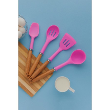 Shovel with slots of the share "Stella", 29 cm, pink color-4