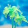 The artificial aquarium "palm tree", luminous, 10 cm, green