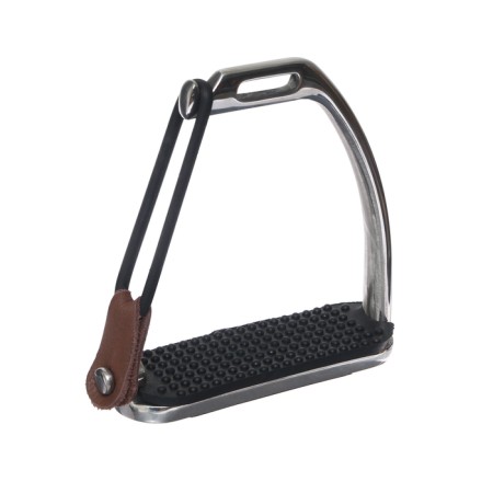 Metal stirrup with rubber inserts, chrome, set 2 pcs-5