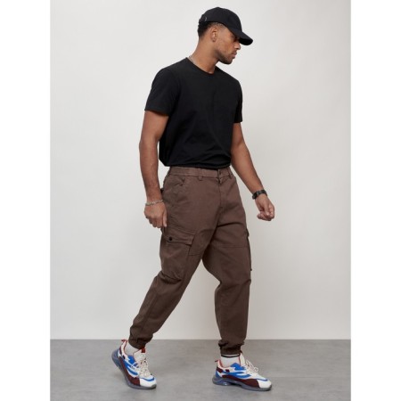 Cargo jeans men, size 44, brown color-2