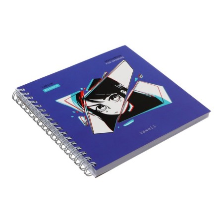 Meshu sketchbook 150 x 150 mm, 60 sheets, on the crest Kawaiii, selective varnish, Soft-Touch coating, block 120 g/m2-1
