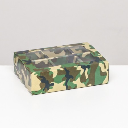 Box for sweets 6 pcs, "camouflage", 13.7 x 9.85 x 3.86 cm-1
