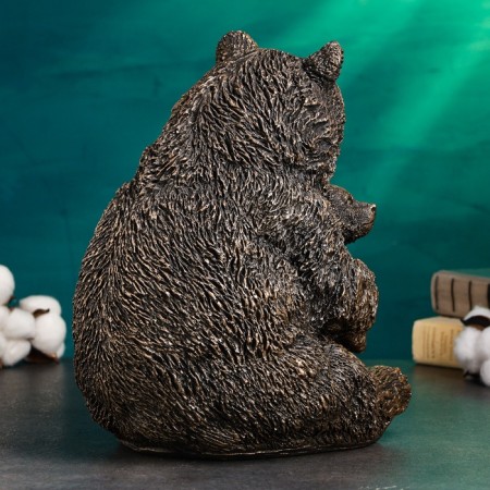 Piggy bank "Bear with a teddy bear" 20x23x30cm, bronze-3
