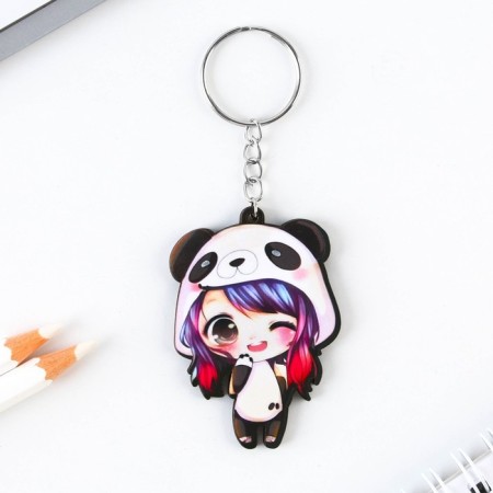 Key keychain wooden anime "Panda"-1