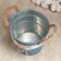 Kashpo "Vederko Lindberg" blue with handles, 13x13x12cm