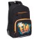 School backpack, 40 x 25 x 13 cm, Grizzly, ergonomic back, laptop department, black/orange