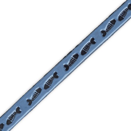 Fly collar with reflective coating of "fish", 30 x 1 cm, blue-3