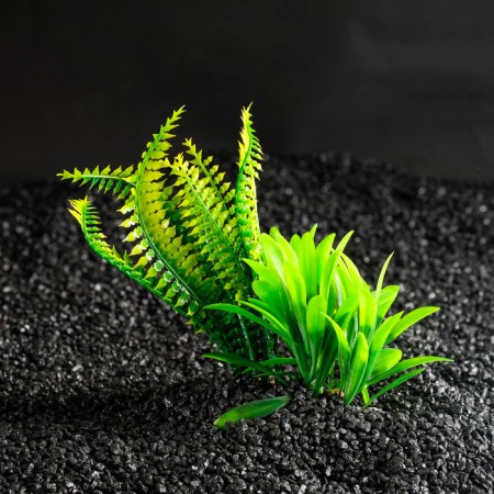 Aquarium artificial aquarium plant on a stone stand, 17 x 14 x 16 cm-1