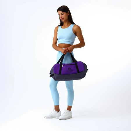 Women's sports bag, textura, average size, gray/lilac color-1