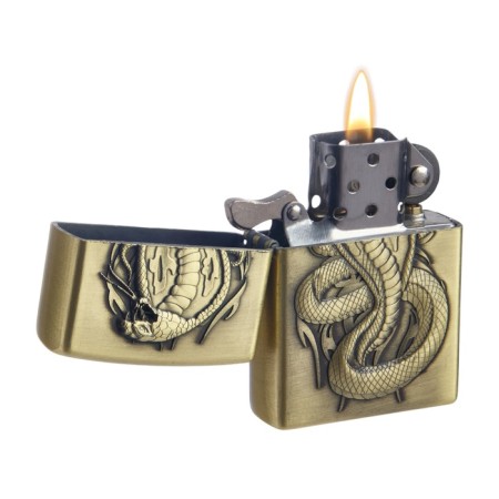 Lighter gasoline symbol of the year "Cobra", New Year, gold-1