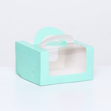 Bento-Port box with a window, mint, 14 x 14 x 8 cm